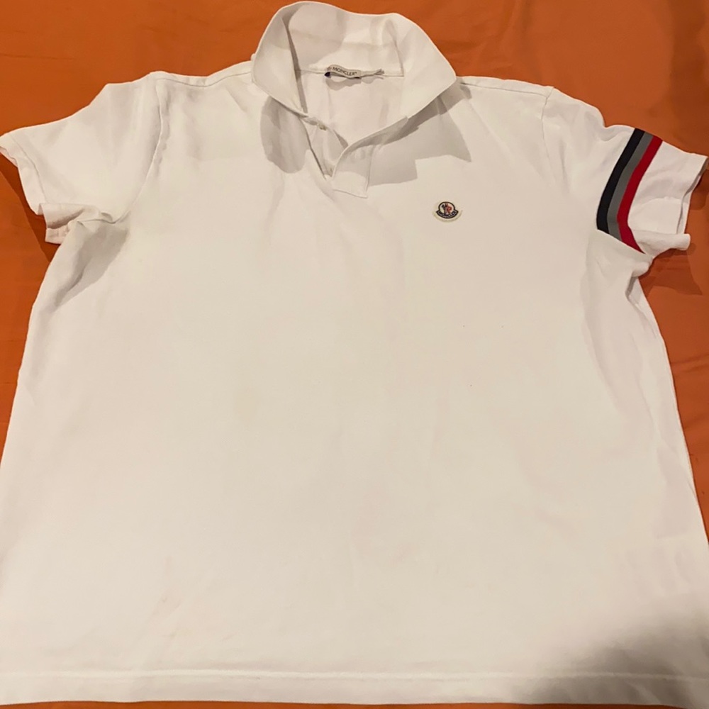 moncler white polo shirt